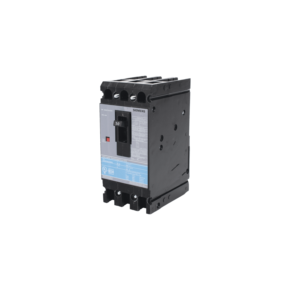 Interruptor Termomagnético ED6 600V 3X50A, Sin zapatas principales.