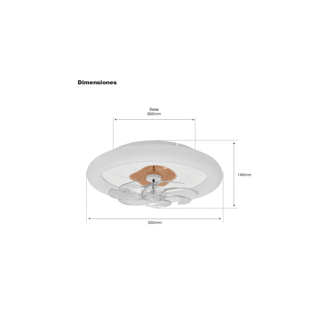 Ventilador de Techo con Luminario LED de 110 V CA 50/60 Hz / 88 W / 3
