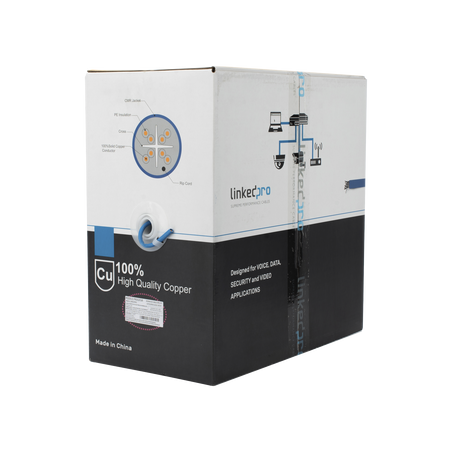 Bobina de Cable de 305 Metros (1000 Pies) Cat6+, CMR, Calibre 23 Alto