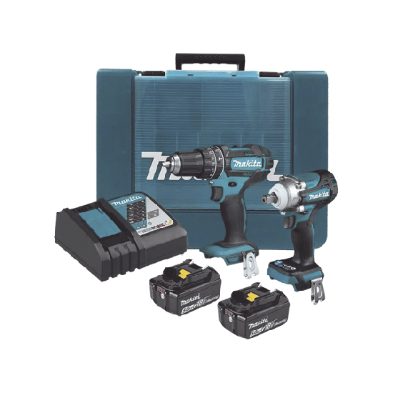 Kit de Rotomartillo Atornillador DHP482 + Atornillador de Impacto DTW3