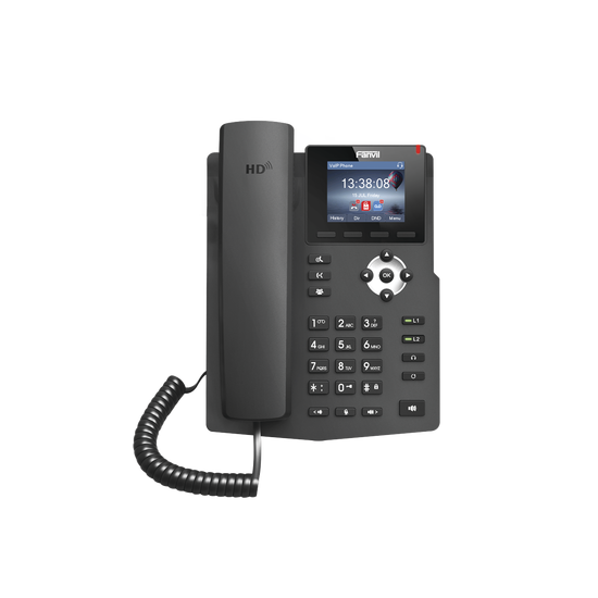 Teléfono IP empresarial para 2 lineas SIP con pantalla LCD de 2.4 Pulg