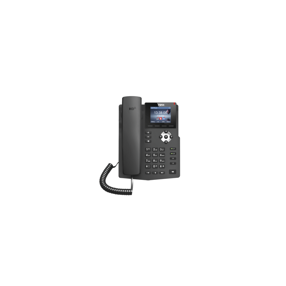 Teléfono IP empresarial para 2 lineas SIP con pantalla LCD de 2.4 Pulg