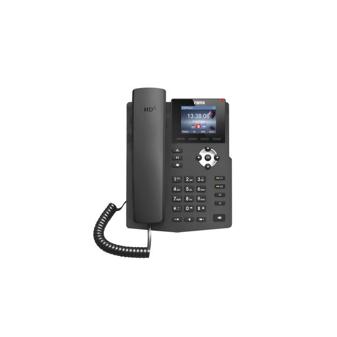 Teléfono IP empresarial para 2 lineas SIP con pantalla LCD de 2.4 Pulg