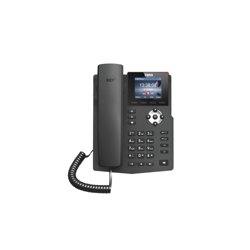 Teléfono IP empresarial para 2 lineas SIP con pantalla LCD de 2.4 Pulg