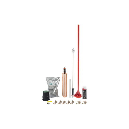 Kit Pararrayo con Punta en Aluminio con Accesorios para Protección de