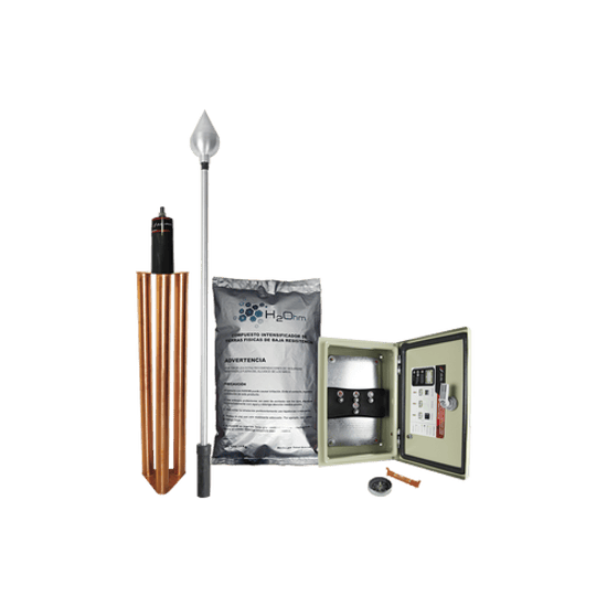 Kit Pararrayo con Punta en Aluminio con Accesorios para Protección de