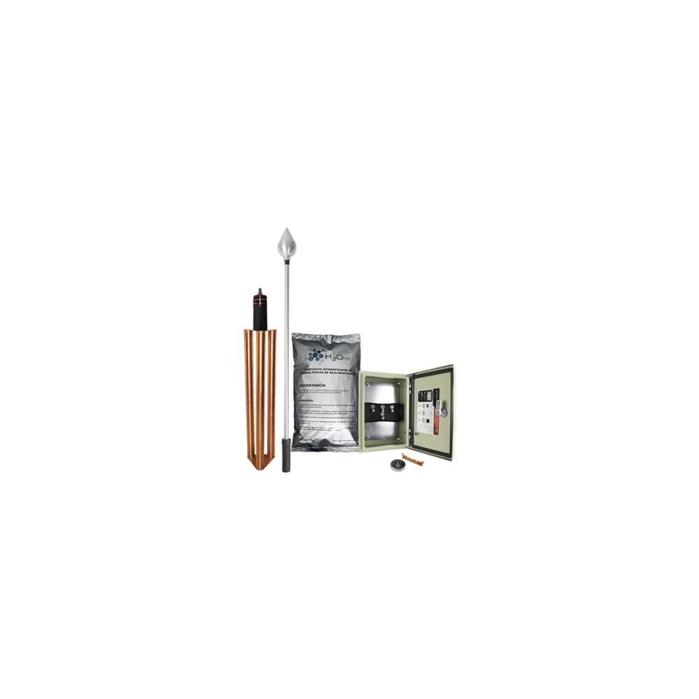 Kit Pararrayo con Punta en Aluminio con Accesorios para Protección de