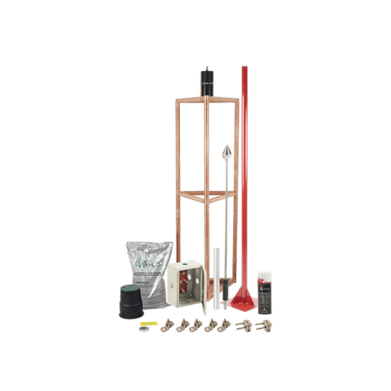 Kit Pararrayo con Punta en Aluminio con Accesorios para Protección de