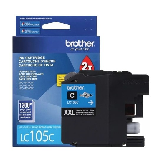 CARTUCHO DE TINTA BROTHER LC105C CYAN SUPER ALTO RENDIMIENTO 1200 PAG