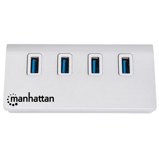 HUB MANHATTAN USB V3.0 CHASIS DE ALUMINIO 4 PUERTOS C/FUENTE 163767
