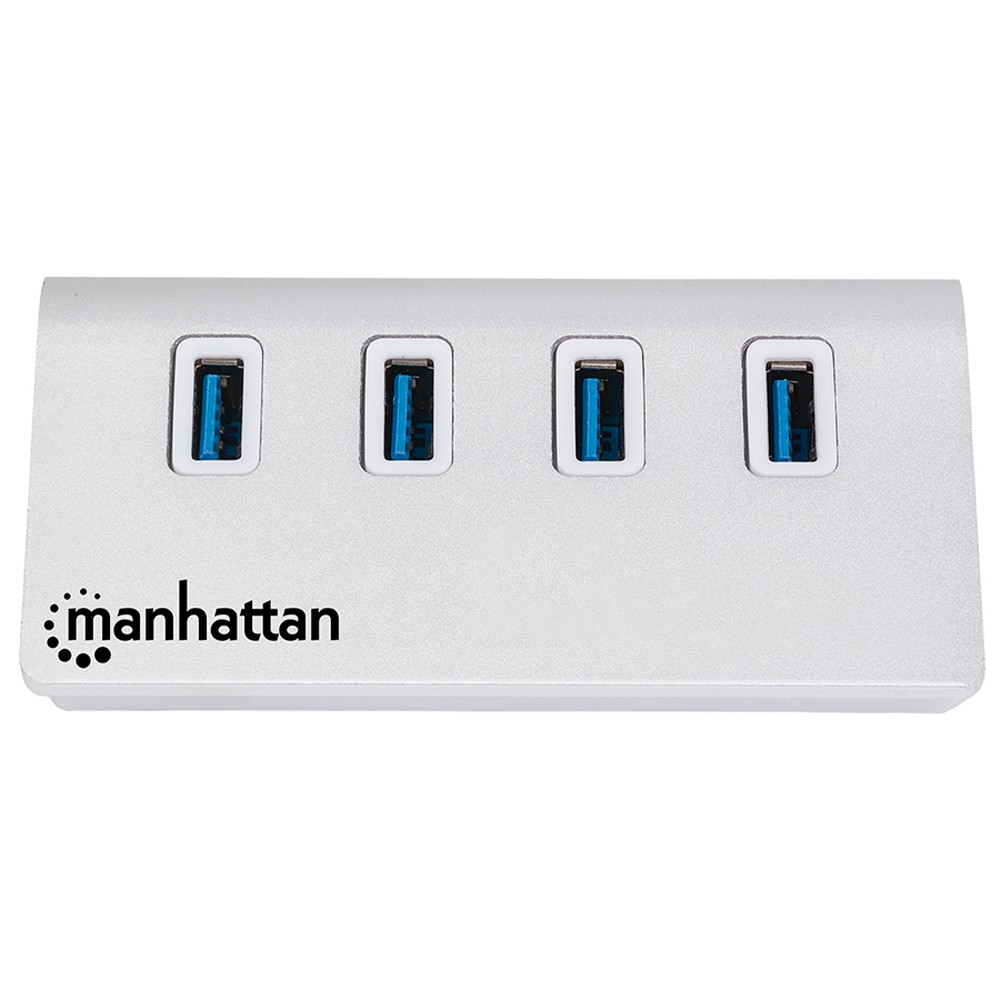 HUB MANHATTAN USB V3.0 CHASIS DE ALUMINIO 4 PUERTOS C/FUENTE 163767