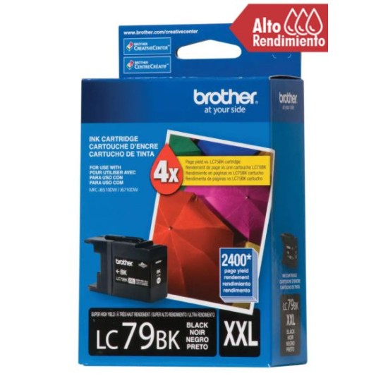 CARTUCHO NEGRO BROTHER LC79BK 2,400 PAG. MFCJ5910DW/MFCJ6510DW/MFCJ671