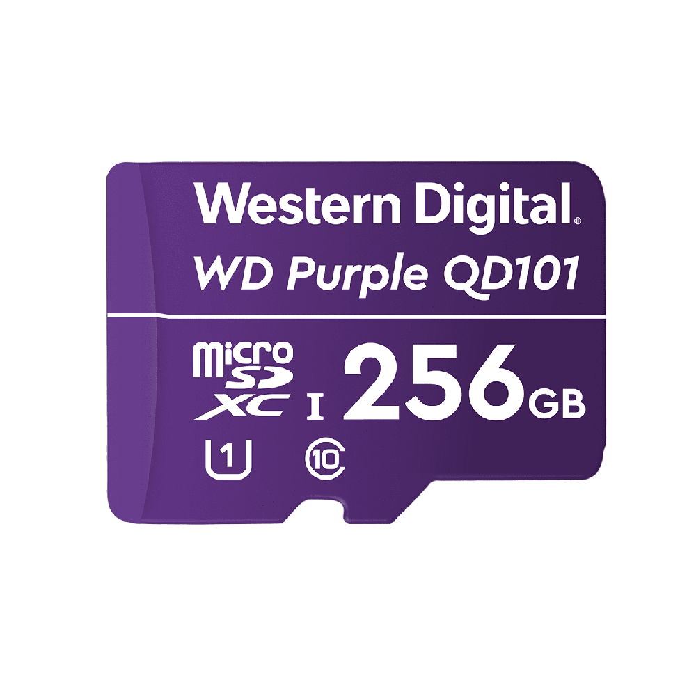 MEMORIA WD PURPLE MICRO SDXC 256GB CL10 U1 QD101 (WDD256G1P0C)