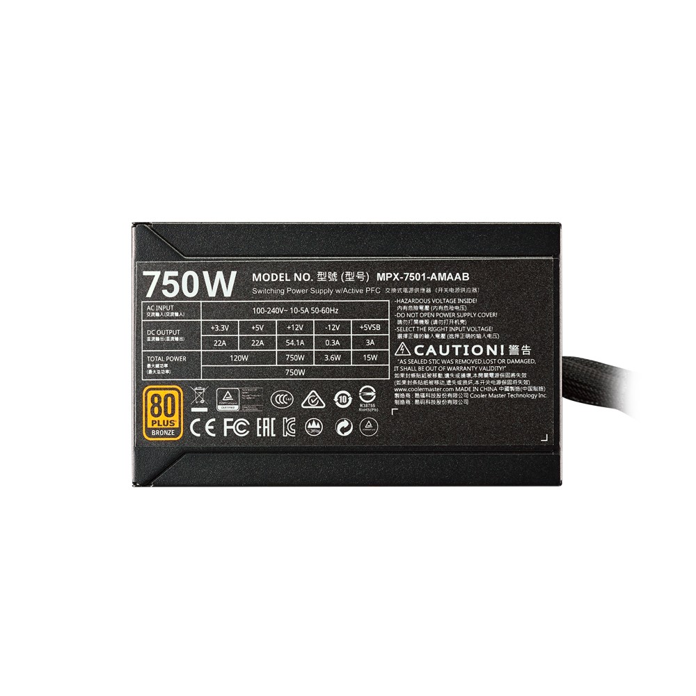 FUENTE DE PODER COOLER MASTER 750W BRONZE SM MPX-7501-AMAAB