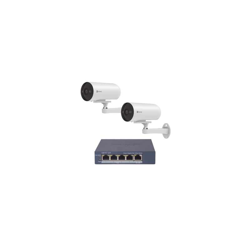Kit de cámaras PoE Para Uso en Exterior / PoE Estandar Af / 2 piezas C