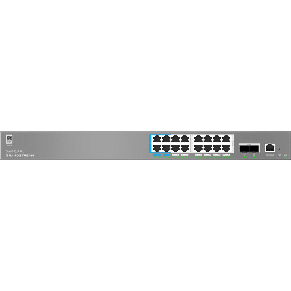 GWN7802P-Pro, Switch PoE Administrable capa 2++, 16 x GigaEth PoE/PoE+