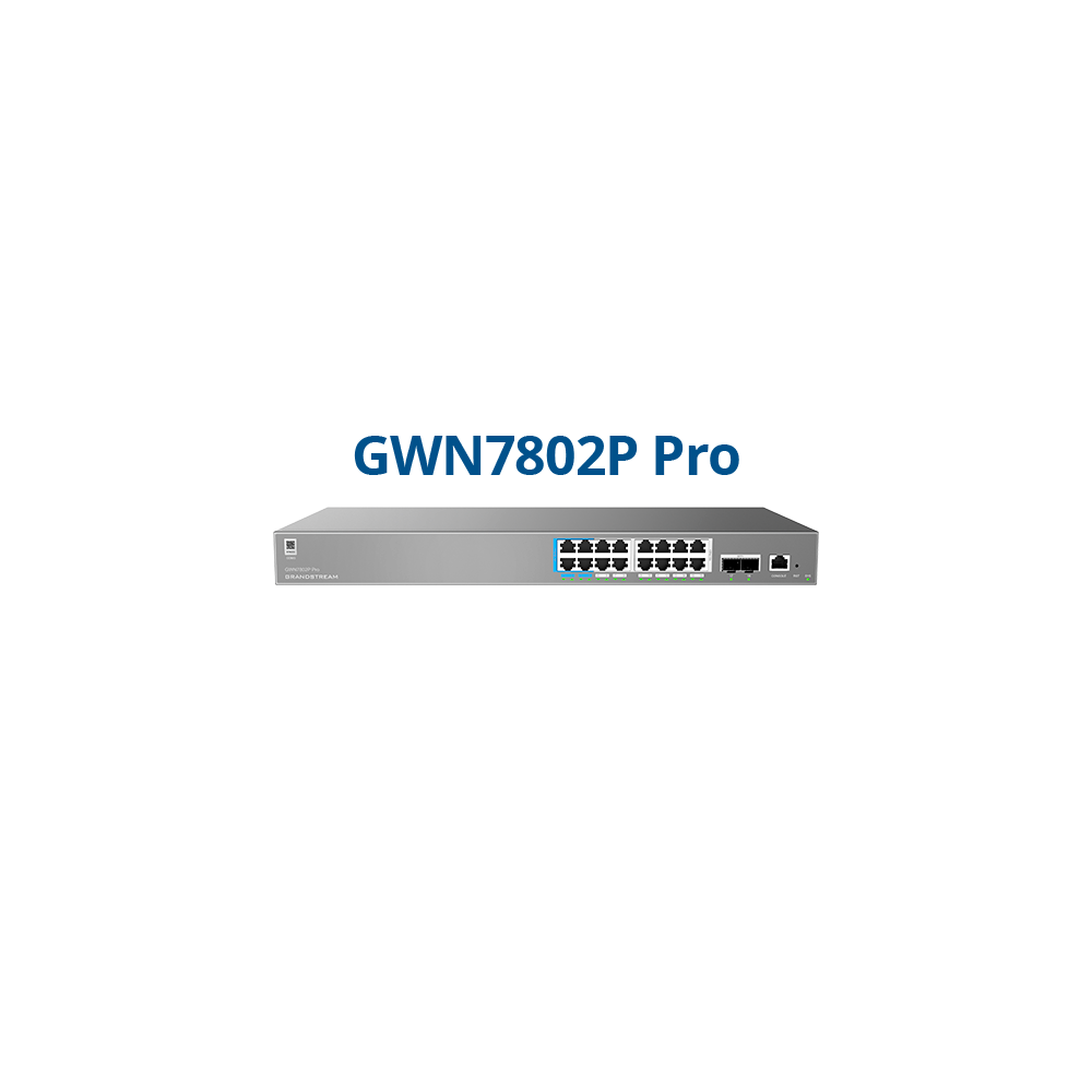 GWN7802P-Pro, Switch PoE Administrable capa 2++, 16 x GigaEth PoE/PoE+