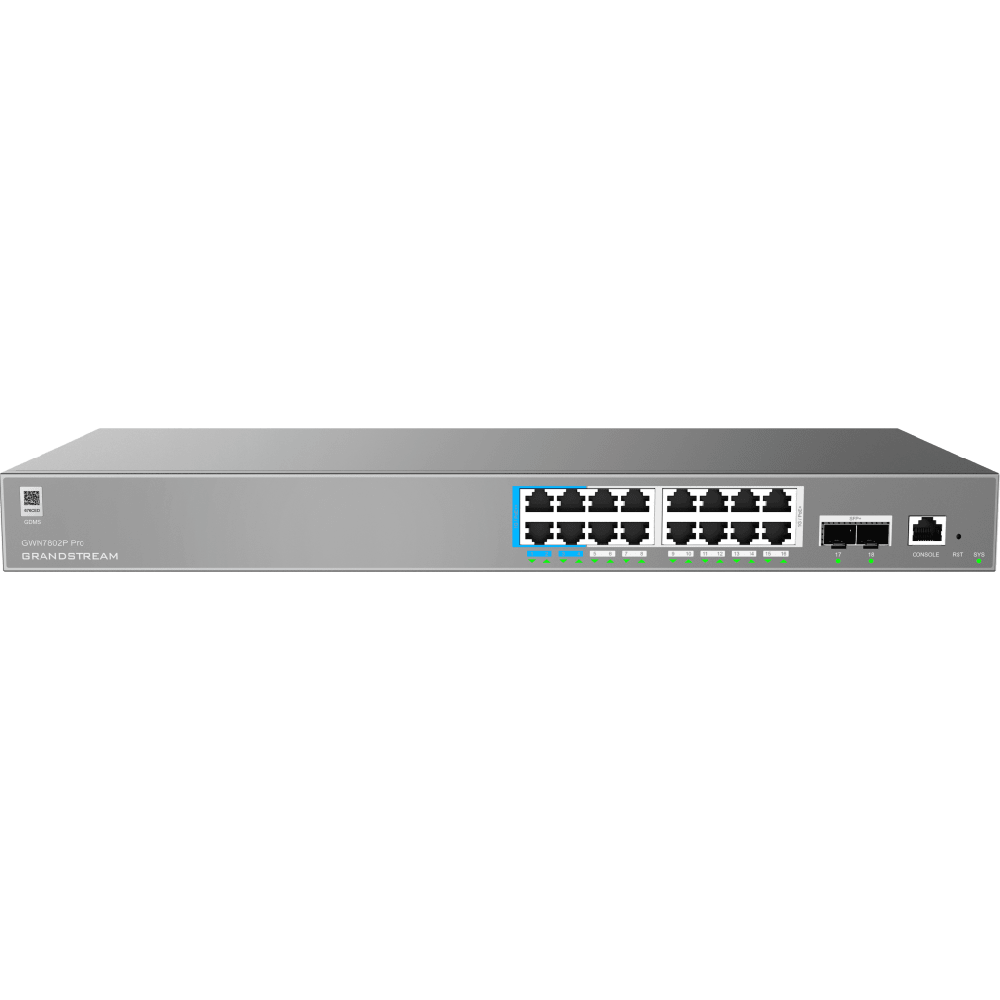 GWN7802P Pro, Switch PoE Administrable capa 2++, 16 x GigaEth PoE/PoE+