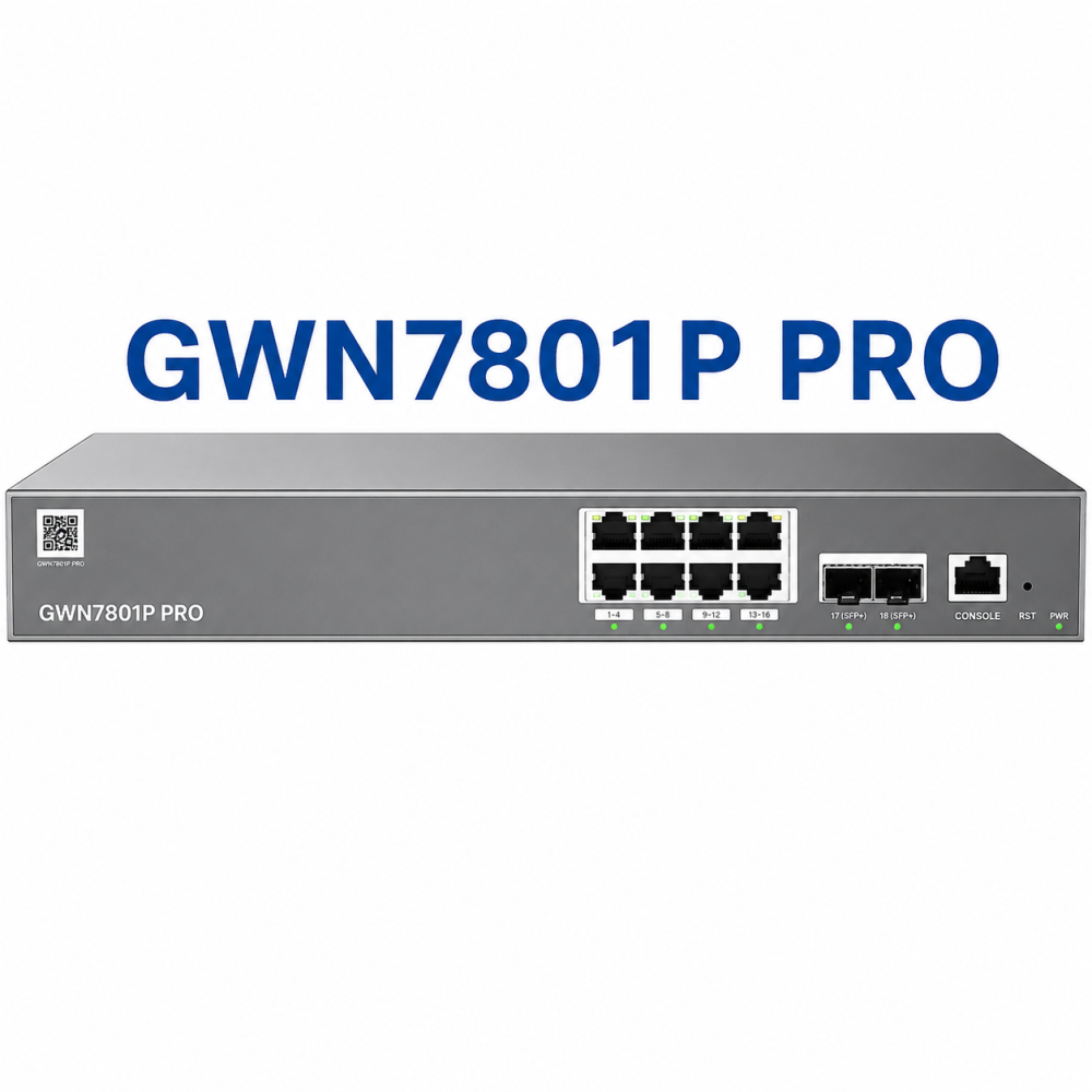 GWN7801P Pro, Switch PoE Administrable capa 2++, 8 x GigaEth PoE/PoE+