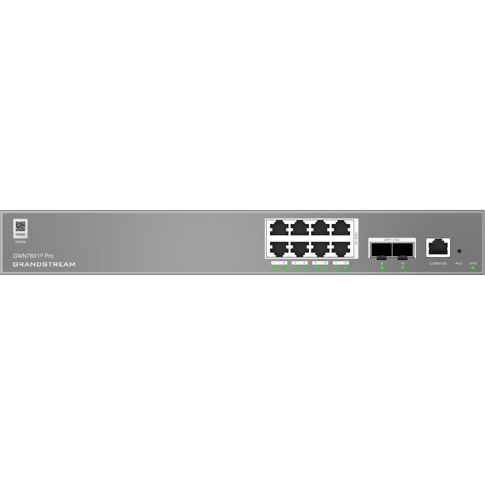 GWN7801P Pro, Switch PoE Administrable capa 2++, 8 x GigaEth PoE/PoE+