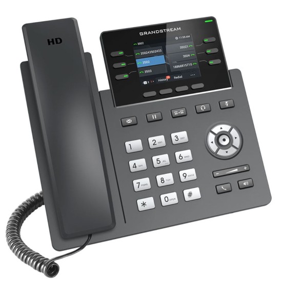 GRP2613, Teléfono IP HD Carrier-Grade, 3 cuentas SIP, PoE con adaptado