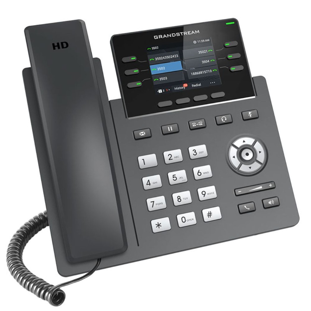 GRP2613, Teléfono IP HD Carrier-Grade, 3 cuentas SIP, PoE con adaptado
