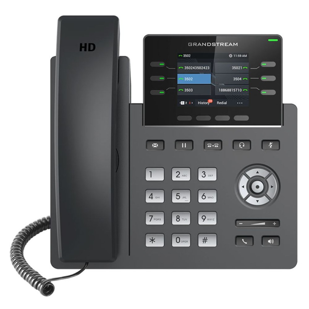 GRP2613, Teléfono IP HD Carrier-Grade, 3 cuentas SIP, PoE con adaptado