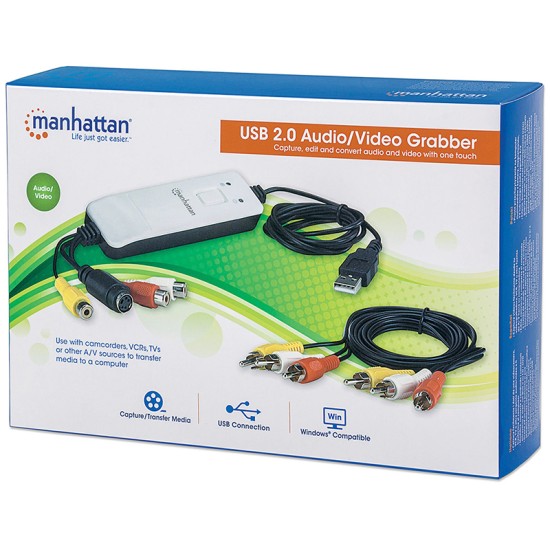 CAPTURADORA DE VIDEO/AUDIO RCA/S-VIDEO A USB MANHATTAN 162579