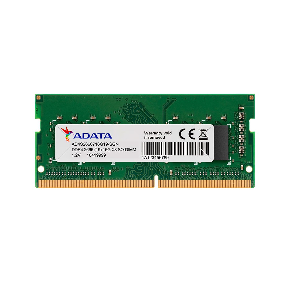 MEMORIA DDR4 ADATA 16GB 2666 Mhz SODIMM (AD4S266616G19-SGN)