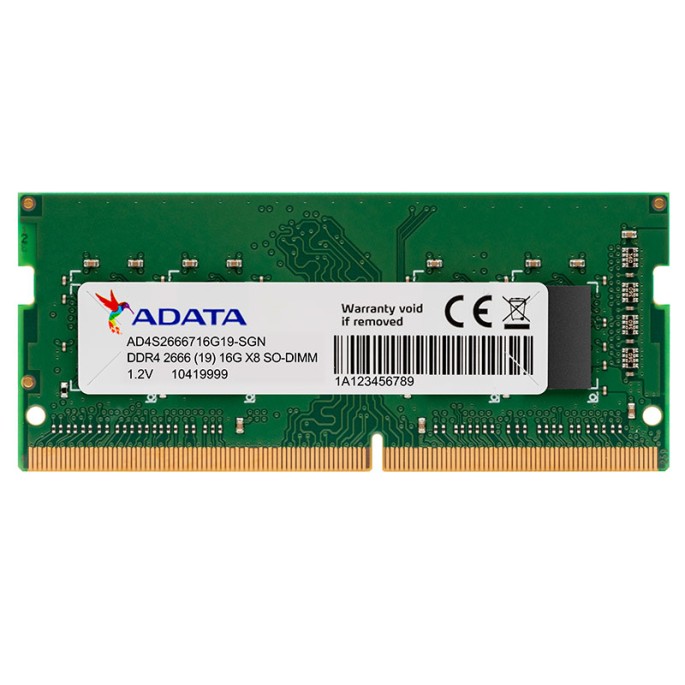 MEMORIA DDR4 ADATA 16GB 2666 Mhz SODIMM (AD4S266616G19-SGN)