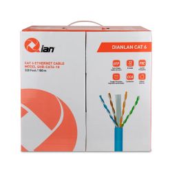 BOBINA DE CABLE UTP QIAN QGR-NC006 CAT6 AZUL23 AWG INTERIOR