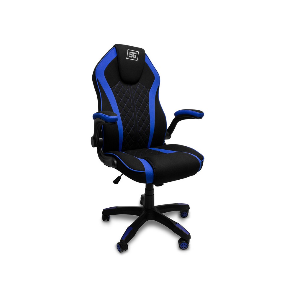SILLA VORAGO START THE GAME CGC300-BL TELA NEGRO/AZUL BRAZOS ABATIBLES