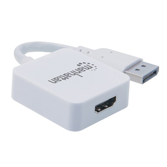 ADAPTADOR BLANCO DISPLAYPORT A HDMI H 4K CON CABLEMANHATTAN 152648