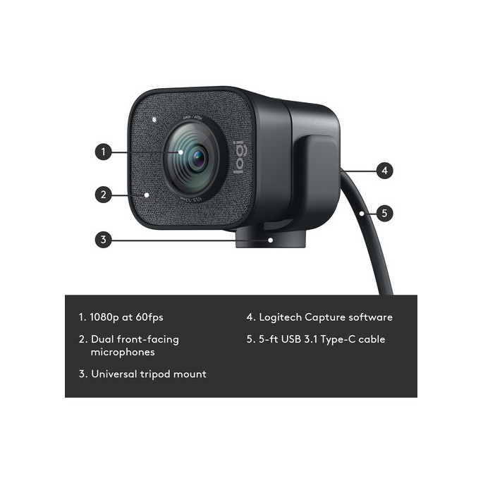 STREAMCAM PLUS LOGITECH FULL HD 1080P USB-C 960-001280