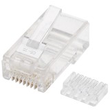 PLUG RJ45 CAT6 SOLIDO BOTE 100PZAS ORO 15-MICRAS INTELLINET 503006