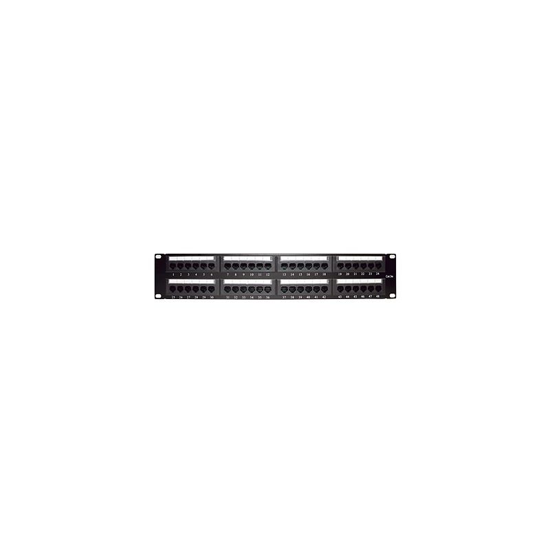 Panel de Parcheo de Impacto (110) UTP de 48 Puertos Cat5e 19 Pulgadas