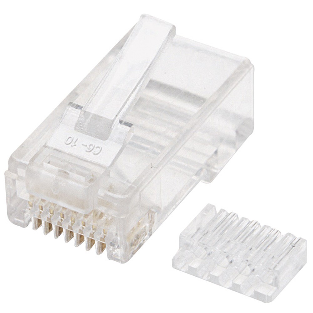 PLUG RJ45 CAT6 SOLIDO BOTE 100PZAS ORO 15-MICRAS INTELLINET 503006