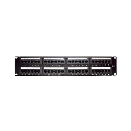 Panel de Parcheo de Impacto (110) UTP de 48 Puertos Cat5e 19 Pulgadas