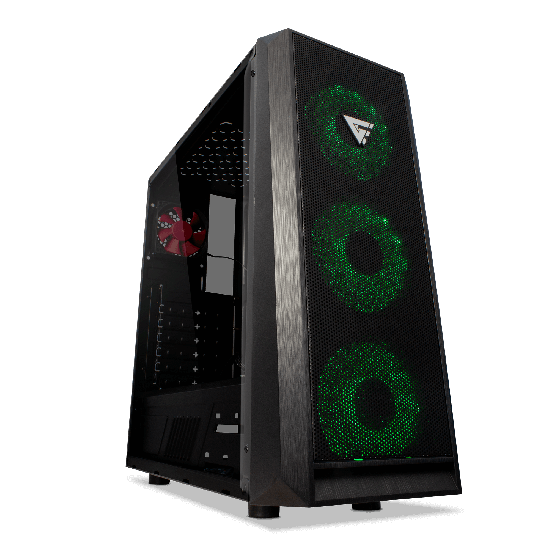 GABINETE GAME FACTOR CSG502 ATX MALLA, USB 3.0, 3VENT 120MM ARGB S/FTE