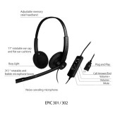 EPIC 302, Diadema UC, control llamada, mute y vol, conexión por USB (B