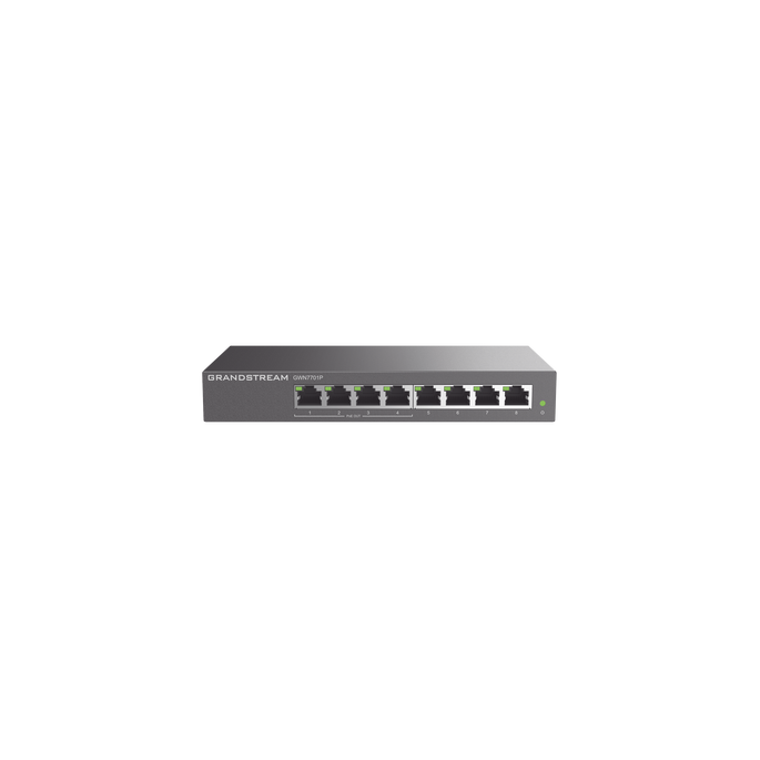 GWN7701P, Switch PoE No Administrable, 8 x GigaEth, 4 Puertos con PoE