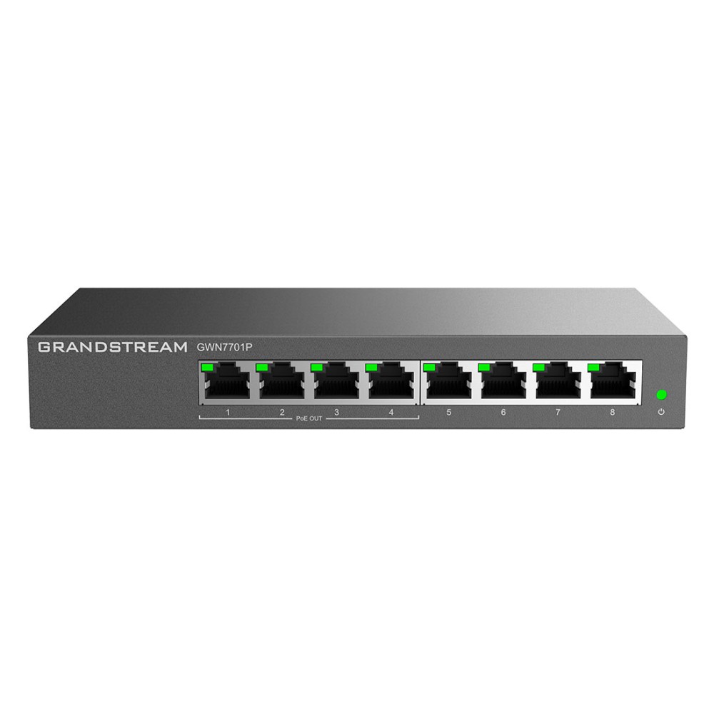 GWN7701P, Switch PoE No Administrable, 8 x GigaEth, 4 Puertos con PoE