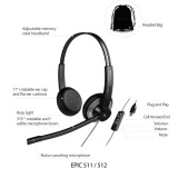 EPIC 512-G, Diadema ambiente extremo y controles, doble mic, USB y gri