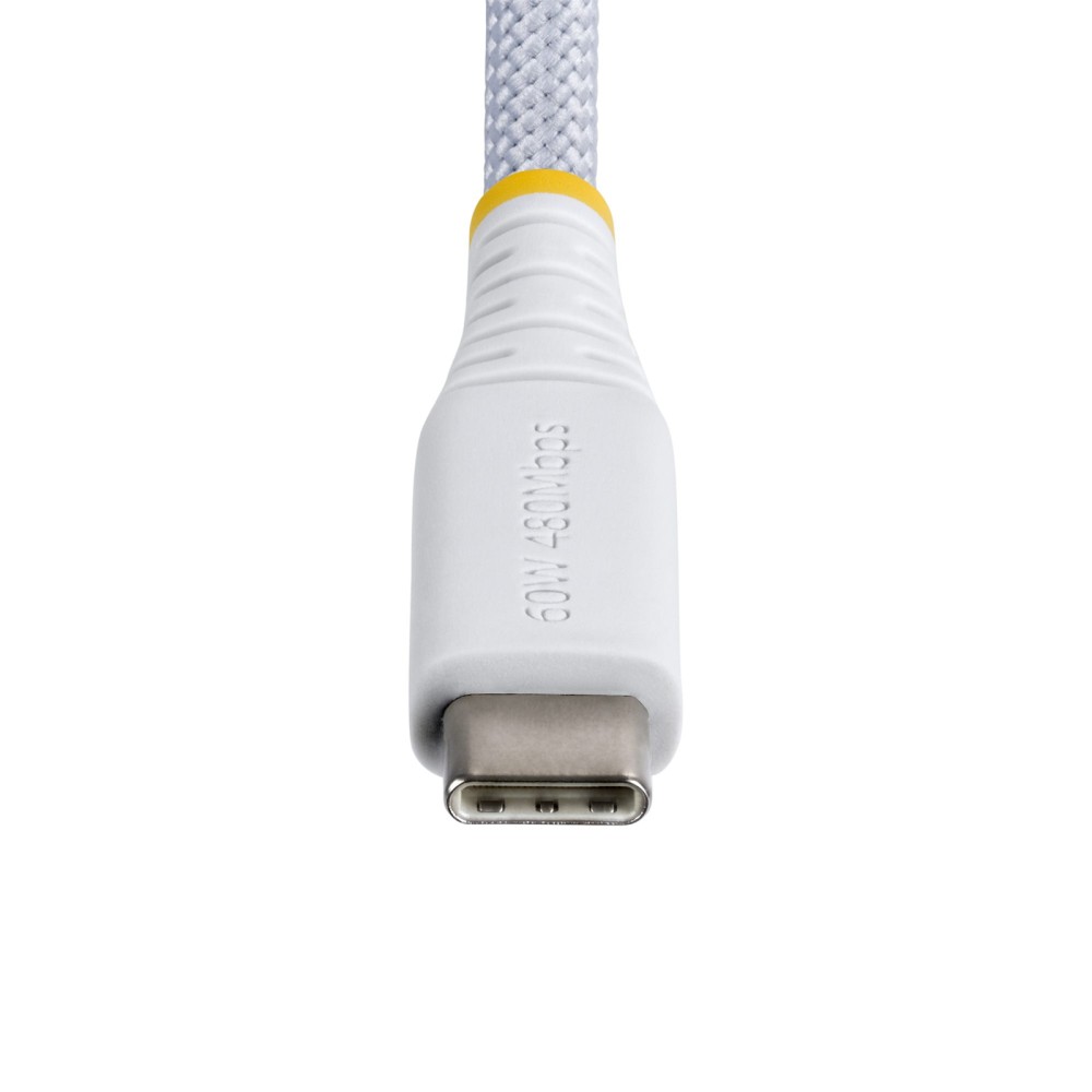 CABLE DE CARGA USB-C TRENZADO 3M USB TIPO C PD 60W 3A BLANCO