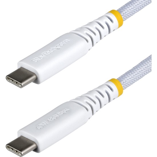 CABLE DE CARGA USB-C TRENZADO 3M USB TIPO C PD 60W 3A BLANCO
