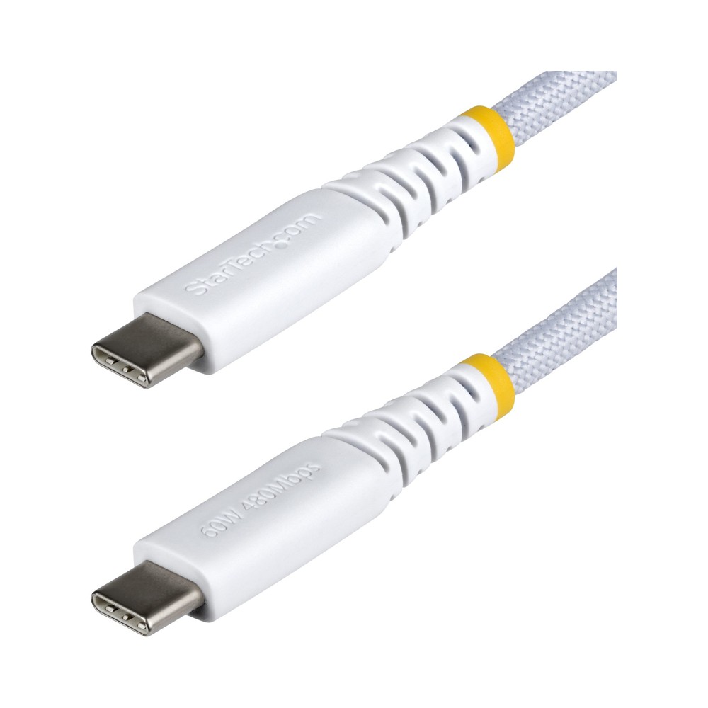 CABLE DE CARGA USB-C TRENZADO 3M USB TIPO C PD 60W 3A BLANCO