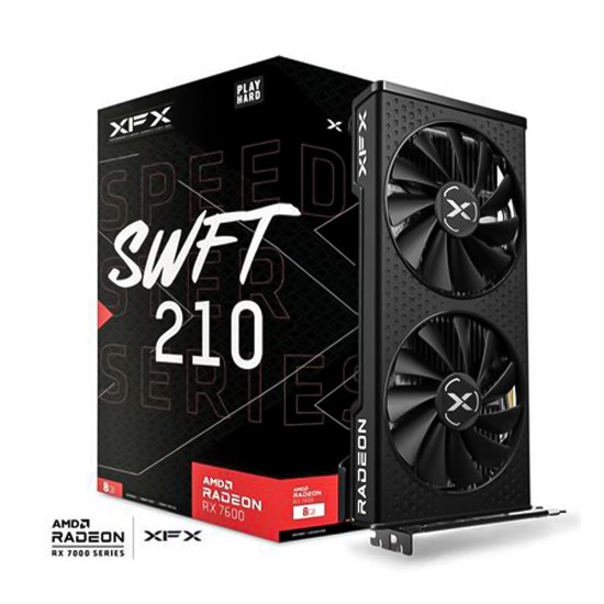 TARJETA DE VIDEO XFX (RX-76PSWFTFY) SWFT 210 RADEON RX7600, 8GB, 2250M
