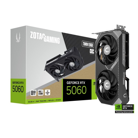 TARJETA DE VIDEO ZOTAC (ZT-B50600H-10M) RTX 5060 TWIN EDGE OC 8GB GDDR