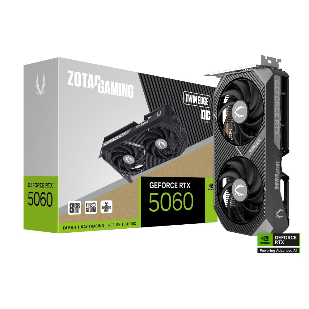 TARJETA DE VIDEO ZOTAC (ZT-B50600H-10M) RTX 5060 TWIN EDGE OC 8GB GDDR