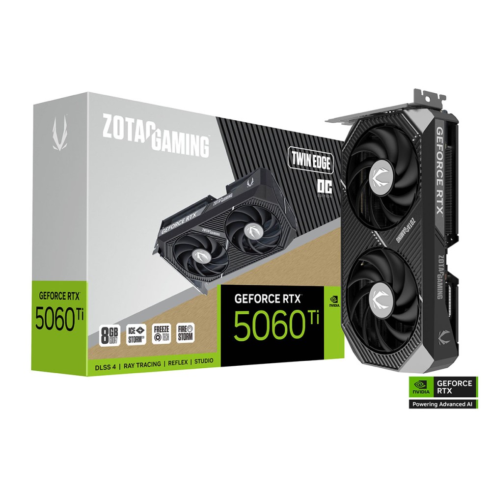 TARJETA DE VIDEO ZOTAC (ZT-B50610H-10M) RTX 5060TI TWIN EDGE OC 8GB GD